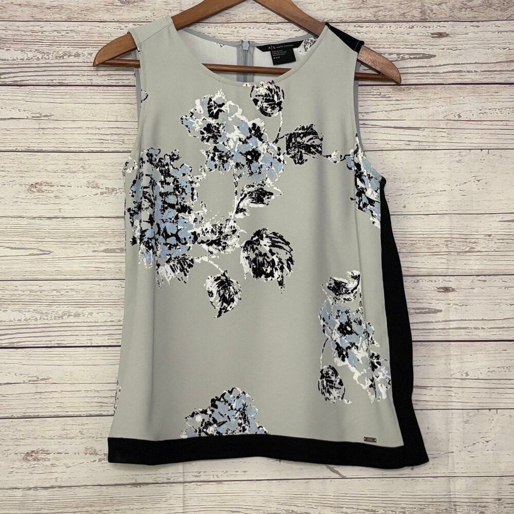 Armani Exchange Grey‎ Floral Top Medium